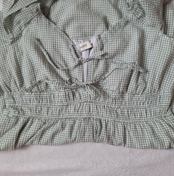 HOLLISTER Green Flutter Sleeve Double Tie Skort Dress - Picture 10 of 11